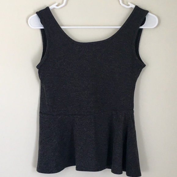 P. Inc Gray Peplum Top - Picture 1 of 4